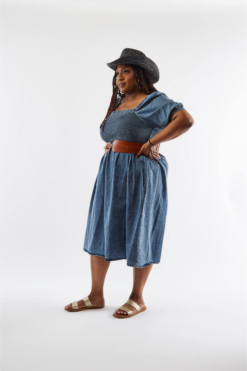 Denim Summer Dress in Curvy COLOR RiCH Denim Summer Dress in Curvy COLOR RiCH